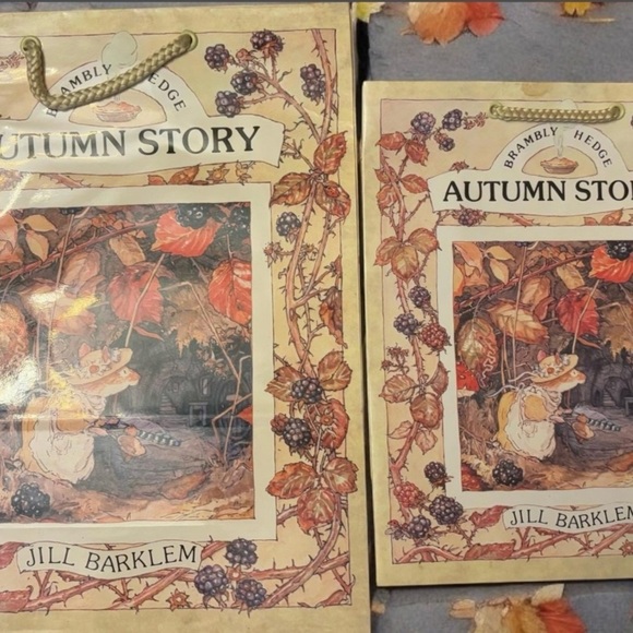 1989 Vintage Gift Bags. “Winter Story” “Autumn Story” by Jill Barklem. - Picture 3 of 8